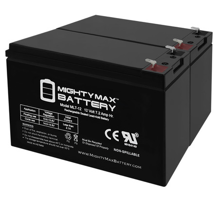 MIGHTY MAX BATTERY 12V 7Ah SLA Battery Replacement for SLA12-7F - 2 Pack ML7-12MP23681130461115